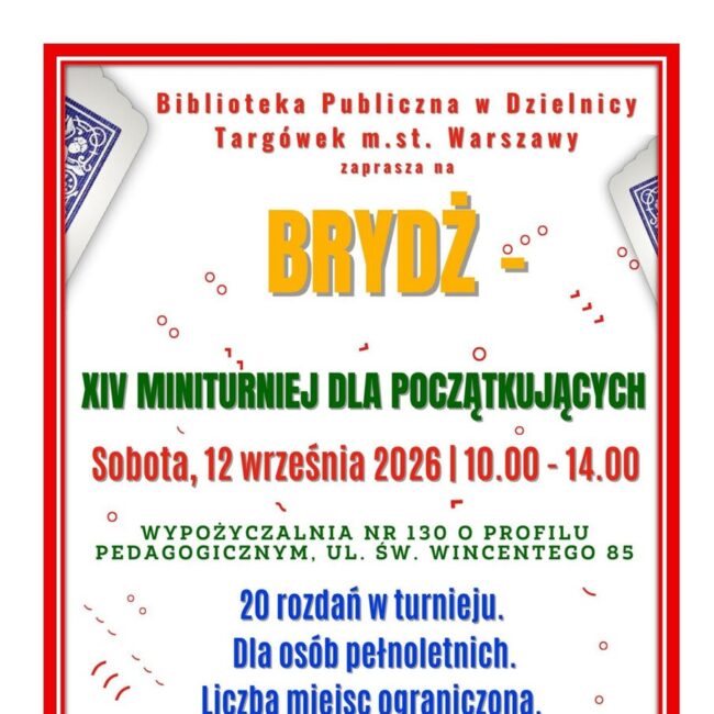 miniturniej brydża plakat