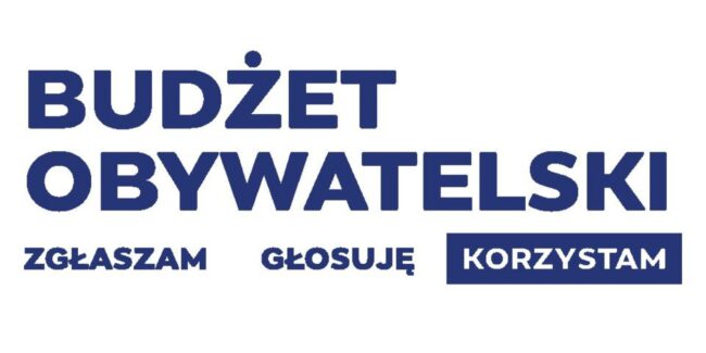 napis budżet obywatelski - korzystam