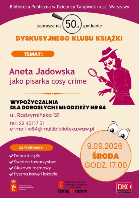 Aneta Jadowska dyskusyjny klub książki plakat