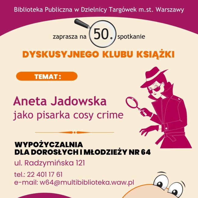 Aneta Jadowska dyskusyjny klub książki plakat