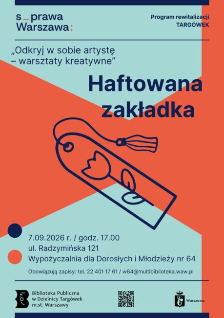 haftowana zakładka warsztaty plakat