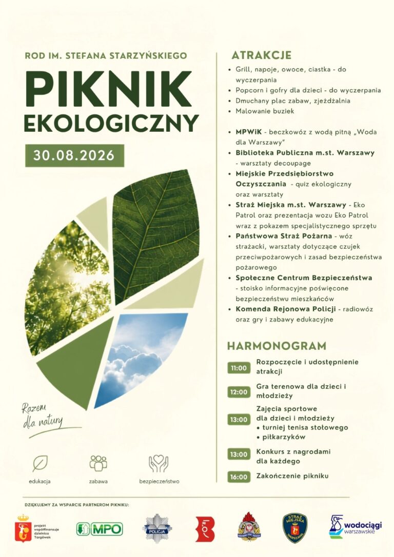 plakat promuje piknik ekologiczny