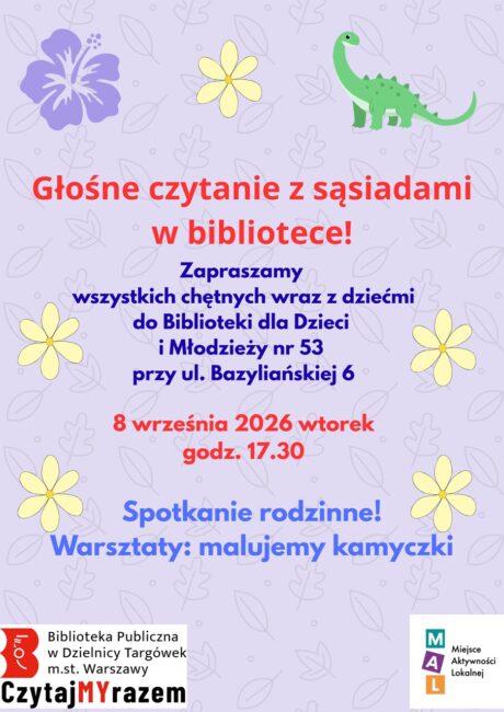 głośne czytanie z sąsiadami plakat