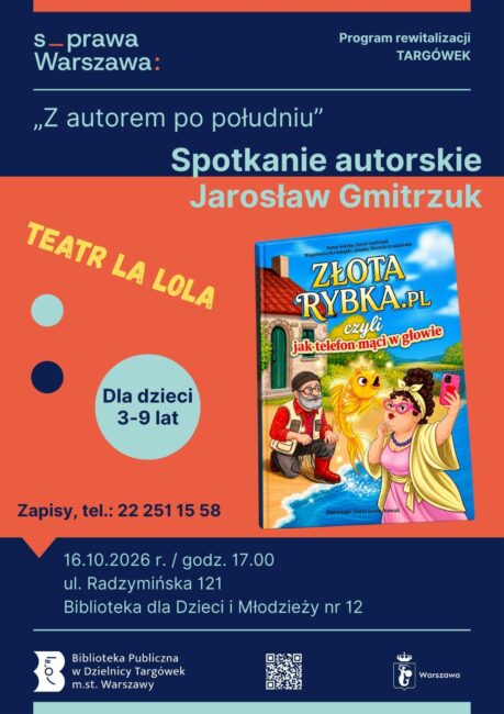 plakat promuje spektakl dla dzieci pod tytułem Złota Rybka.pl