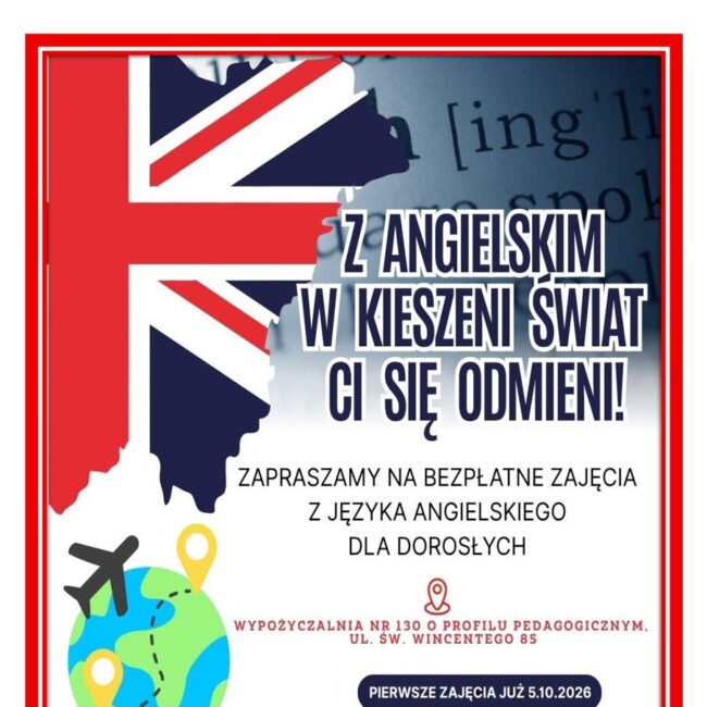 zajęcia z języka angielskiego plakat