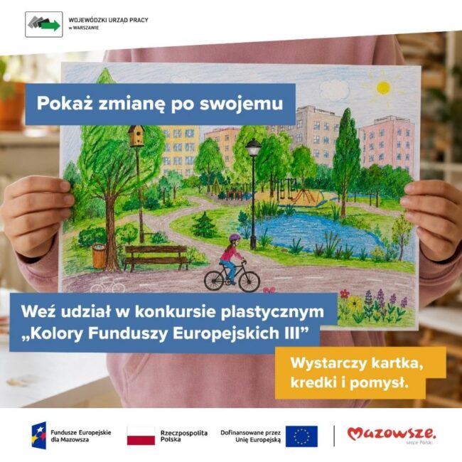 plakat promuje konkurs Kolory funduszy europejskich