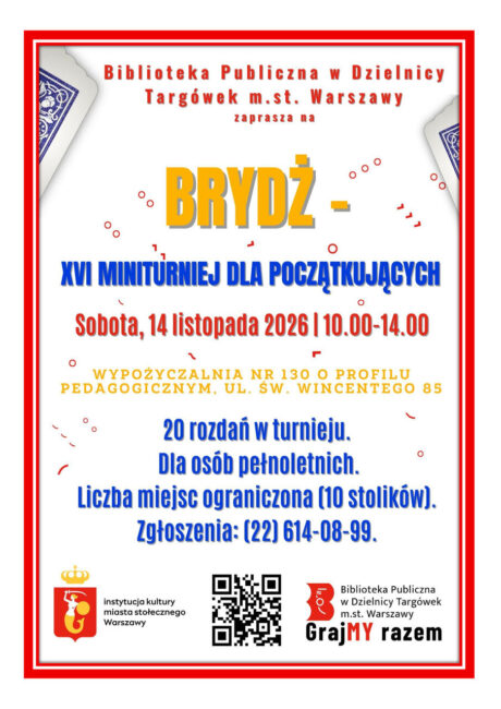 miniturniej brydża dla początkujących plakat