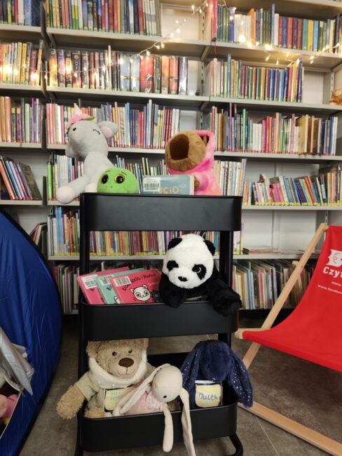 nocowanie maskotek w bibliotece