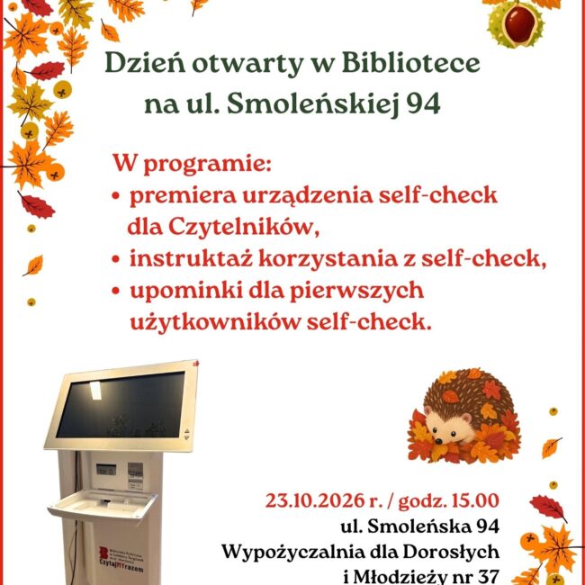 dzień otwarty premiera self-check biblioteka plakat