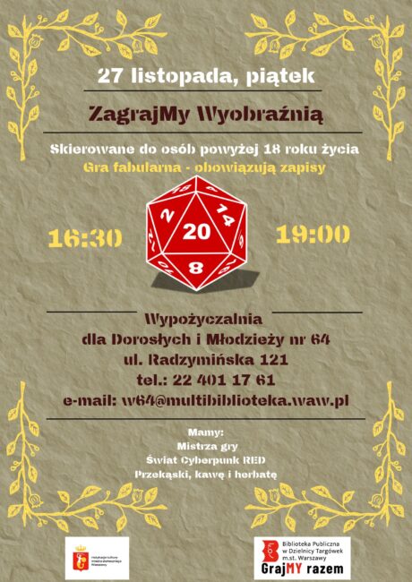 zagrajmy razem rpg plakat cyberpunk