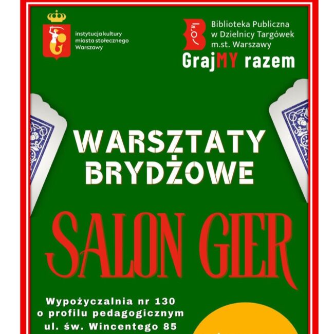 warsztaty brydżowe plakat